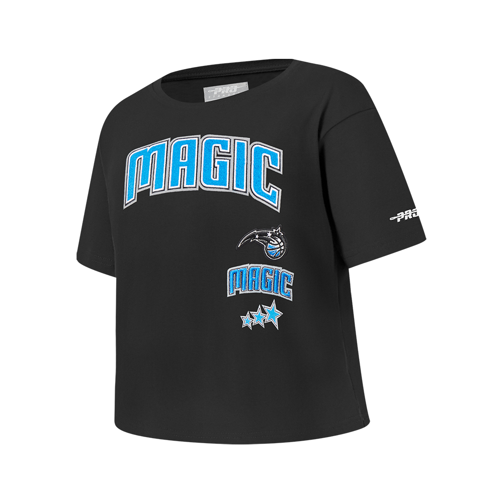 NBA ORLANDO MAGIC RETRO CLASSIC T-SHIRT À COUPE CARRÉE À MANCHES COURTES POUR FILLE JUNIOR (NOIR)