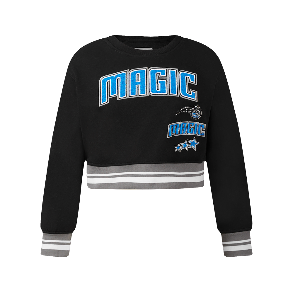 NBA ORLANDO MAGIC RETRO CLASSIC CHANDAIL À COL ROND EN MOLLETON CÔTELÉ POUR FILLE JUNIOR (NOIR/GRIS)