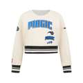NBA ORLANDO MAGIC RETRO CLASSIC BIG GIRL'S RIB FLC CREWNECK (EGGSHELL/ BLACK)
