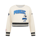 NBA ORLANDO MAGIC RETRO CLASSIC BIG GIRL'S RIB FLC CREWNECK (EGGSHELL/ BLACK)