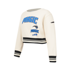 NBA ORLANDO MAGIC RETRO CLASSIC BIG GIRL'S RIB FLC CREWNECK (EGGSHELL/ BLACK)