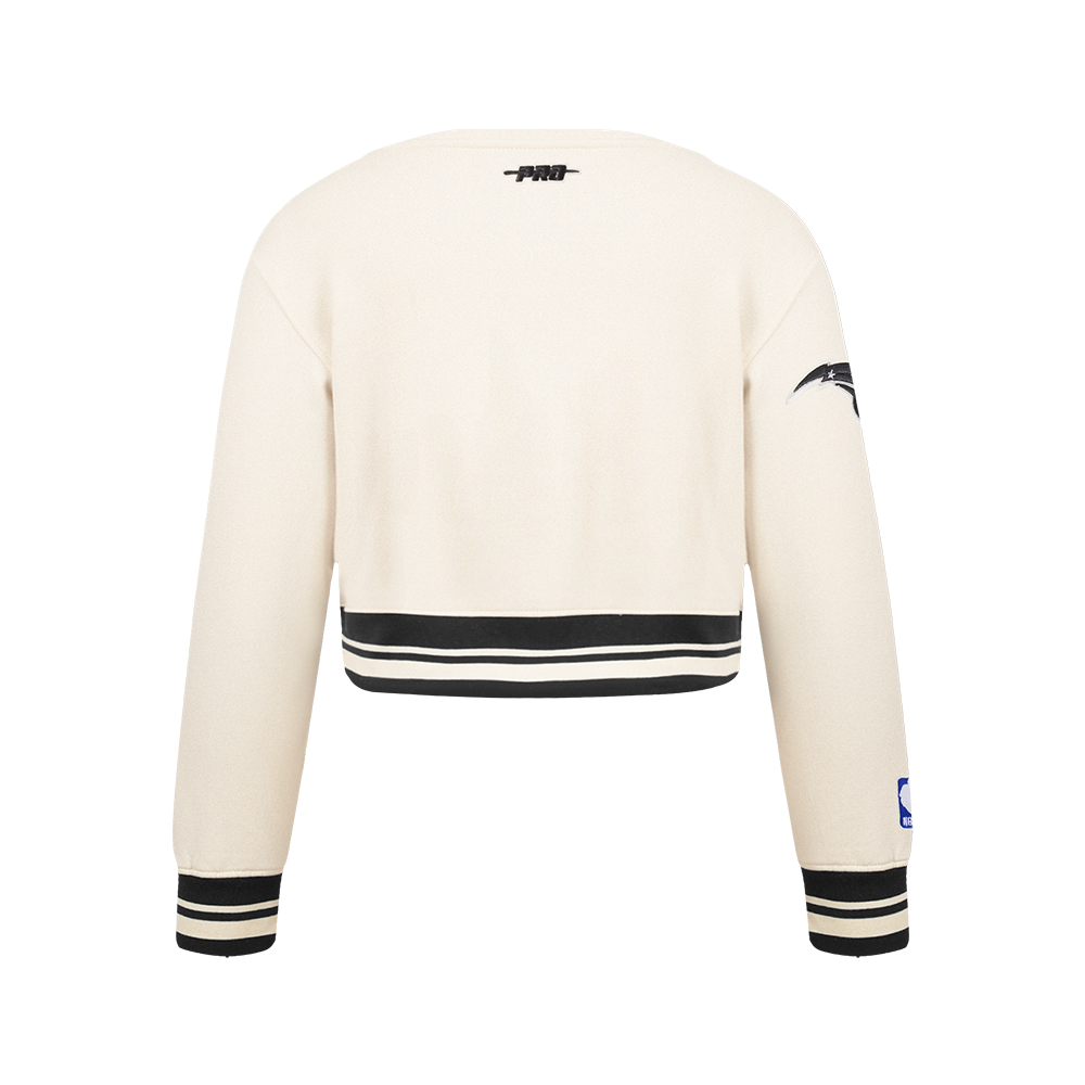 NBA ORLANDO MAGIC RETRO CLASSIC BIG GIRL'S RIB FLC CREWNECK (EGGSHELL/ BLACK)