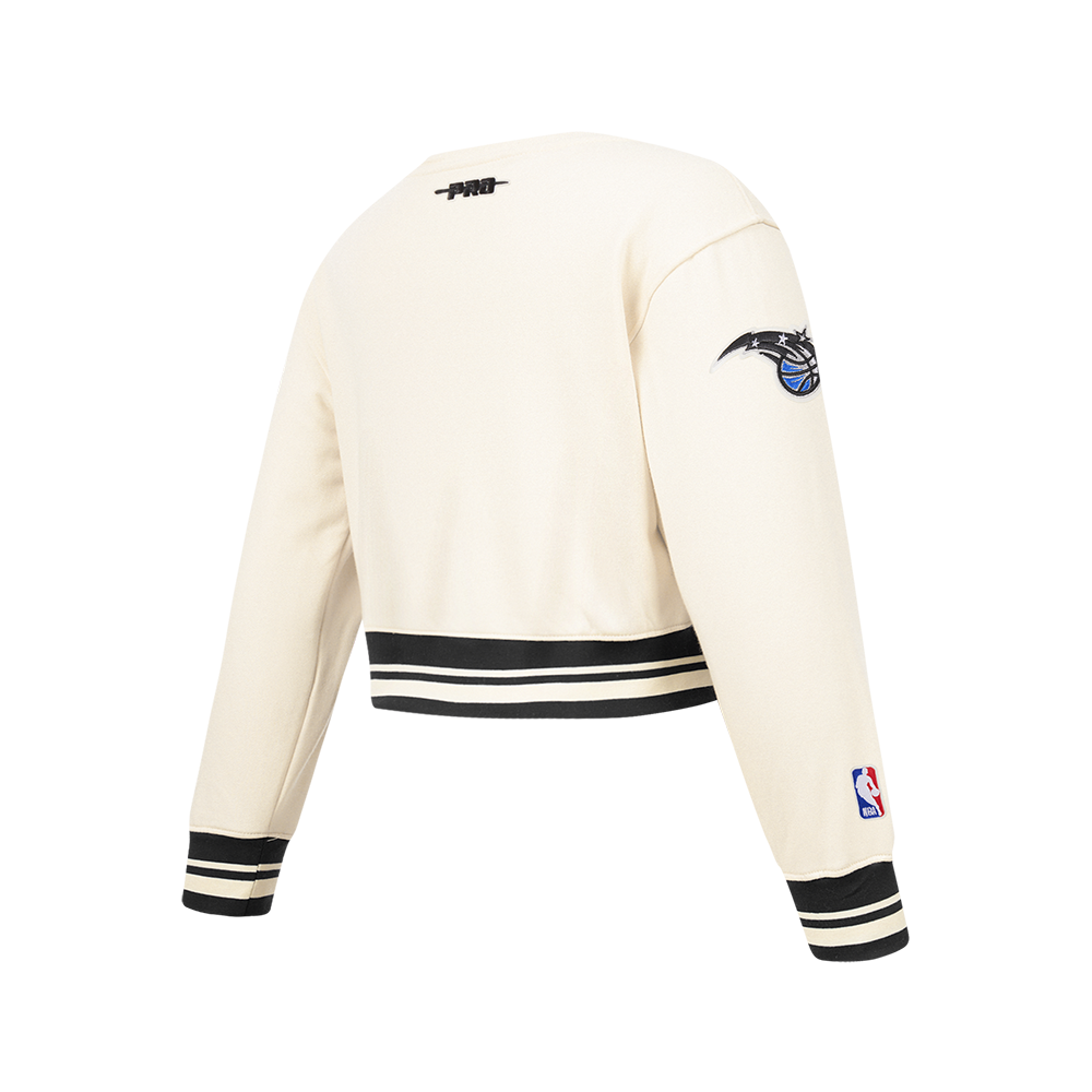 NBA ORLANDO MAGIC RETRO CLASSIC BIG GIRL'S RIB FLC CREWNECK (EGGSHELL/ BLACK)