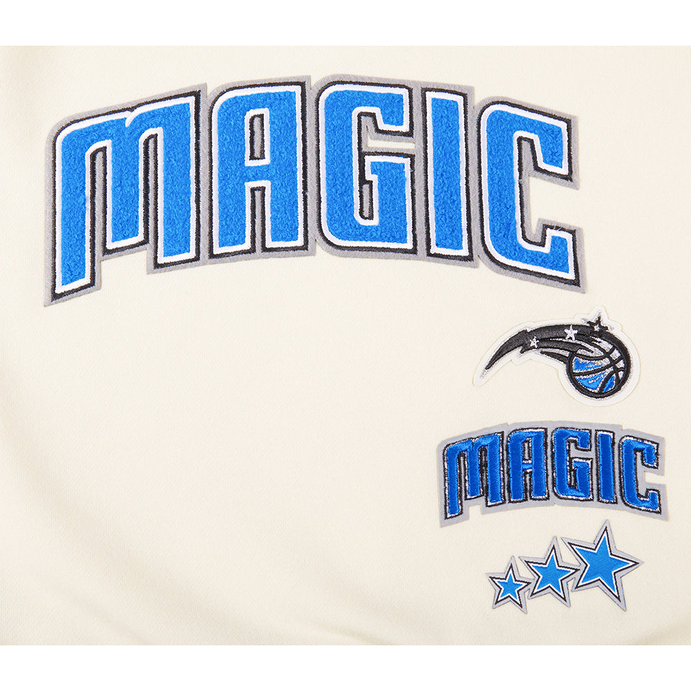 NBA ORLANDO MAGIC RETRO CLASSIC BIG GIRL'S RIB FLC CREWNECK (EGGSHELL/ BLACK)