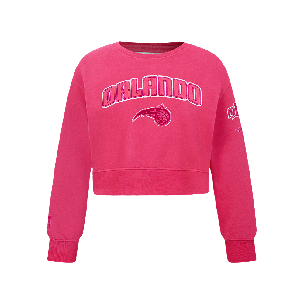 NBA ORLANDO MAGIC TRIPLE PINK BIG GIRL'S FLC CREWNECK (BEETROOT PURPLE)