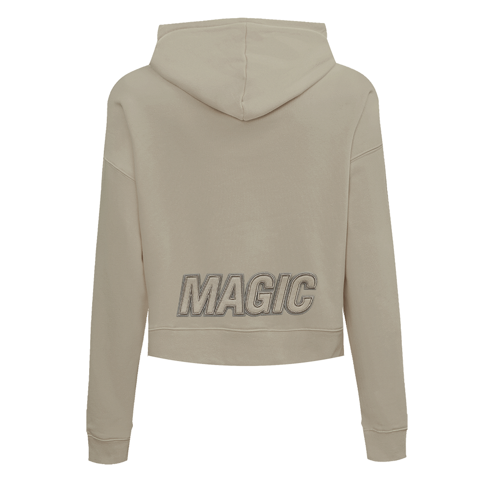 NBA ORLANDO MAGIC NEUTRAL WOMEN'S CROPPED FLC PO HOODIE (TAUPE)