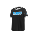 NBA ORLANDO MAGIC CLASSIC T-SHIRT CÔTELÉ RAYÉ À MANCHES COURTES POUR GARÇON ENFANT (NOIR/GRIS)