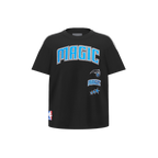 NBA ORLANDO MAGIC RETRO CLASSIC T-SHIRT À BANDES À MANCHES COURTES POUR GARÇON ENFANT (NOIR/GRIS)