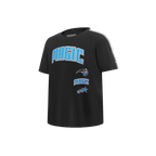 NBA ORLANDO MAGIC RETRO CLASSIC T-SHIRT À BANDES À MANCHES COURTES POUR GARÇON ENFANT (NOIR/GRIS)