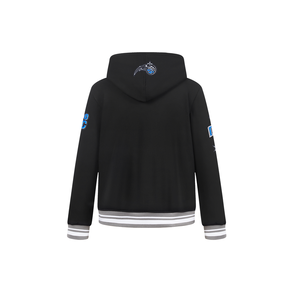 NBA ORLANDO MAGIC RETRO CLASSIC LITTLE BOY'S RIB FLEECE PULLOVER HOODIE (BLACK/GRAY)