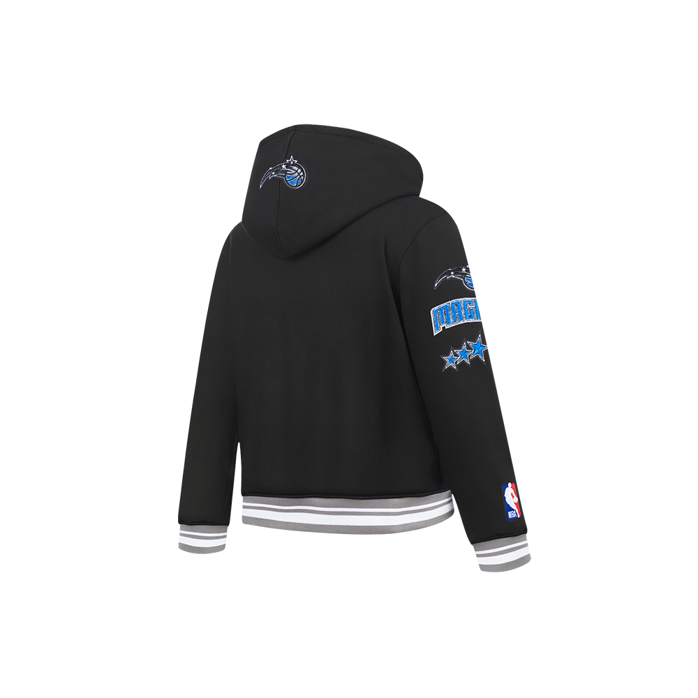 NBA ORLANDO MAGIC RETRO CLASSIC LITTLE BOY'S RIB FLEECE PULLOVER HOODIE (BLACK/GRAY)