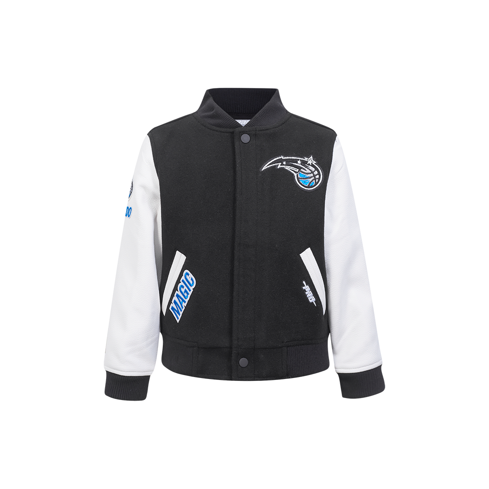 NBA ORLANDO MAGIC CLASSIC BLOUSON COLLÉGIAL EN LAINE POUR GARÇON ENFANT (NOIR/BLANC)