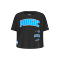 NBA ORLANDO MAGIC RETRO CLASSIC T-SHIRT À COUPE CARRÉE À MANCHES COURTES POUR FILLE ENFANT (NOIR)