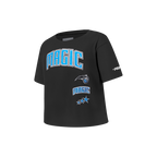 NBA ORLANDO MAGIC RETRO CLASSIC T-SHIRT À COUPE CARRÉE À MANCHES COURTES POUR FILLE ENFANT (NOIR)