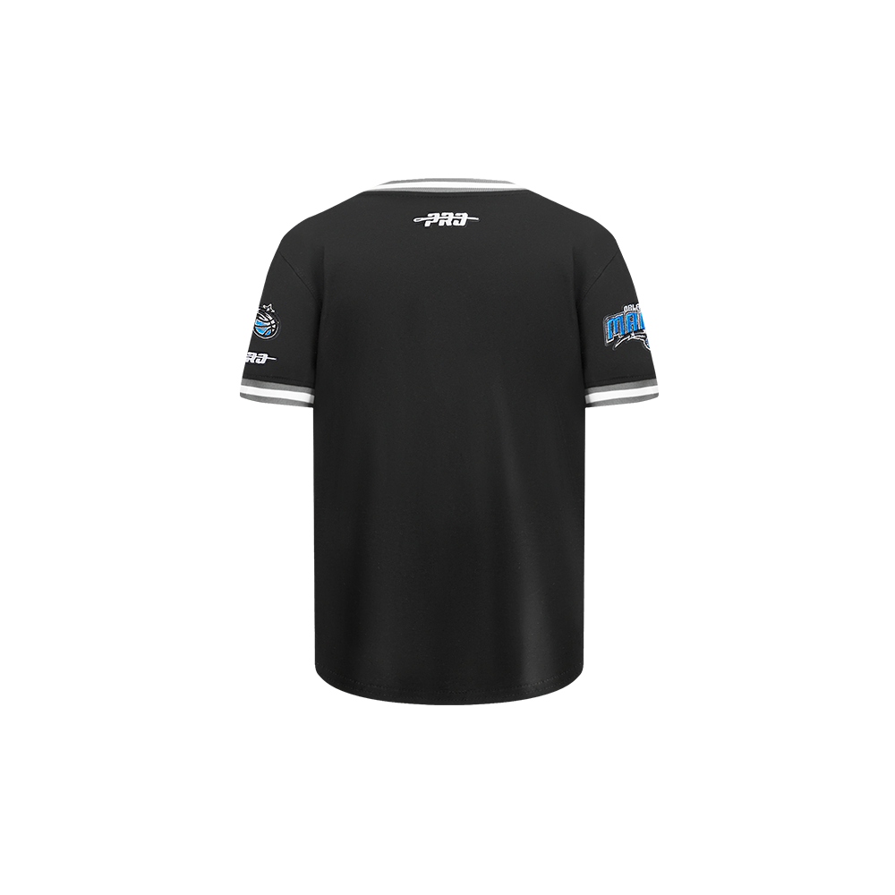 NBA ORLANDO MAGIC CLASSIC T-SHIRT CÔTELÉ RAYÉ À MANCHES COURTES POUR GARÇON BAMBIN (NOIR/GRIS)