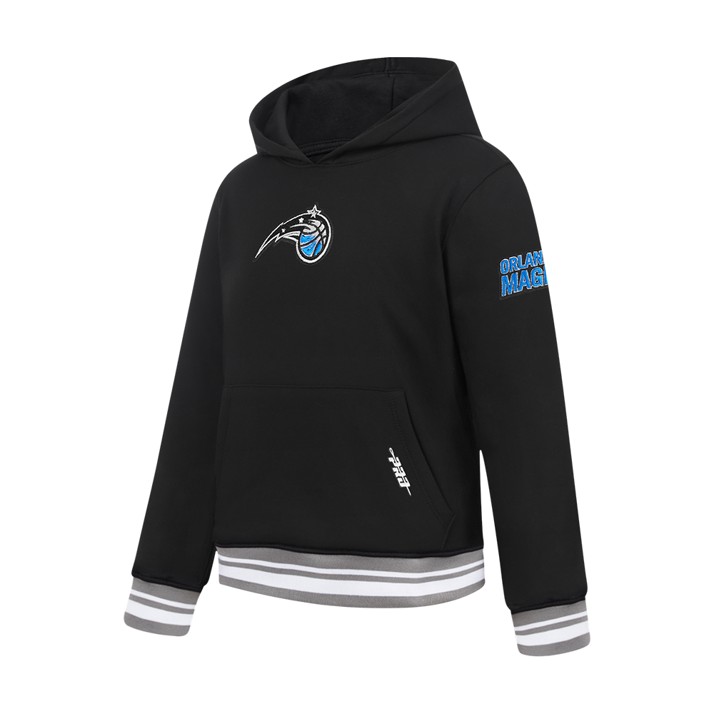 NBA ORLANDO MAGIC RETRO CLASSIC CHANDAIL À CAPUCHON EN MOLLETON CÔTELÉ POUR GARÇON BAMBIN (NOIR/GRIS)