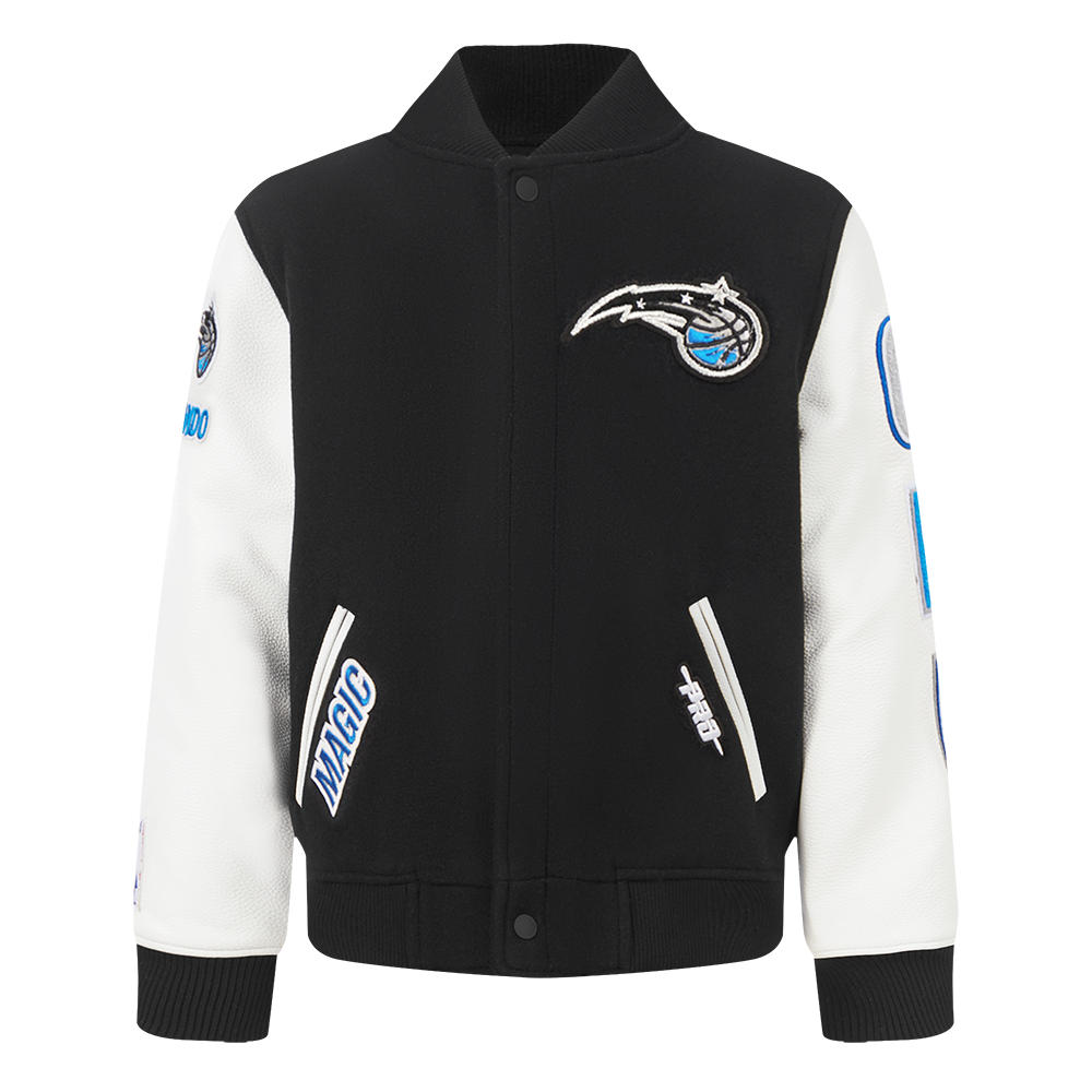 NBA ORLANDO MAGIC CLASSIC BLOUSON COLLÉGIAL EN LAINE POUR GARÇON BAMBIN (NOIR/BLANC)