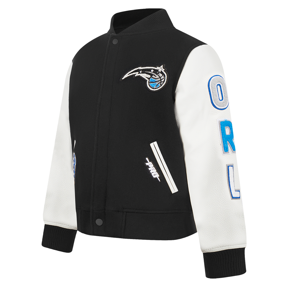 NBA ORLANDO MAGIC CLASSIC BLOUSON COLLÉGIAL EN LAINE POUR GARÇON BAMBIN (NOIR/BLANC)