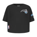 NBA ORLANDO MAGIC CLASSIC T-SHIRT À COUPE CARRÉE À MANCHES COURTES POUR FILLE BAMBIN (NOIR)