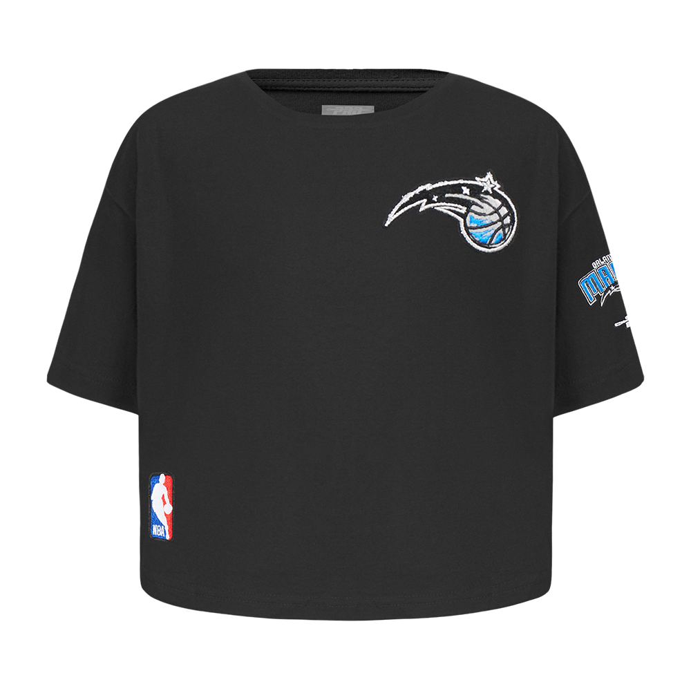 NBA ORLANDO MAGIC CLASSIC T-SHIRT À COUPE CARRÉE À MANCHES COURTES POUR FILLE BAMBIN (NOIR)