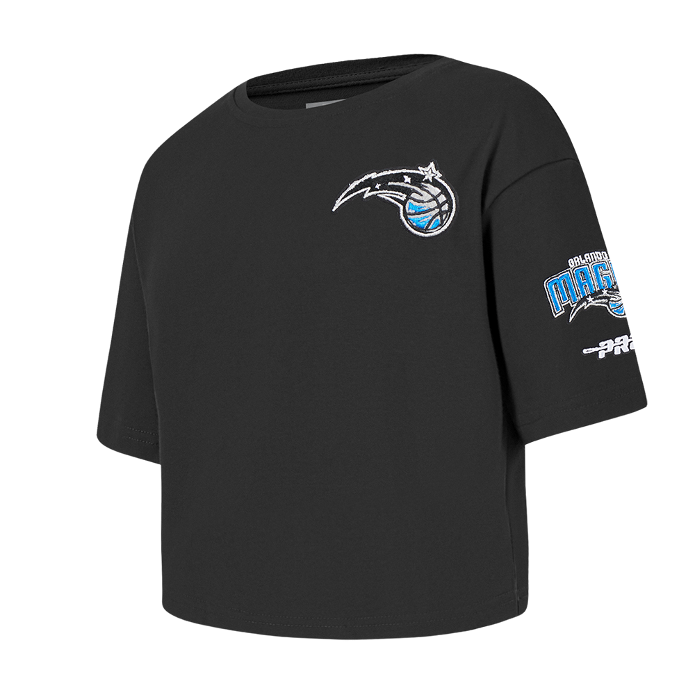 NBA ORLANDO MAGIC CLASSIC T-SHIRT À COUPE CARRÉE À MANCHES COURTES POUR FILLE BAMBIN (NOIR)
