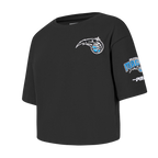 NBA ORLANDO MAGIC CLASSIC T-SHIRT À COUPE CARRÉE À MANCHES COURTES POUR FILLE BAMBIN (NOIR)