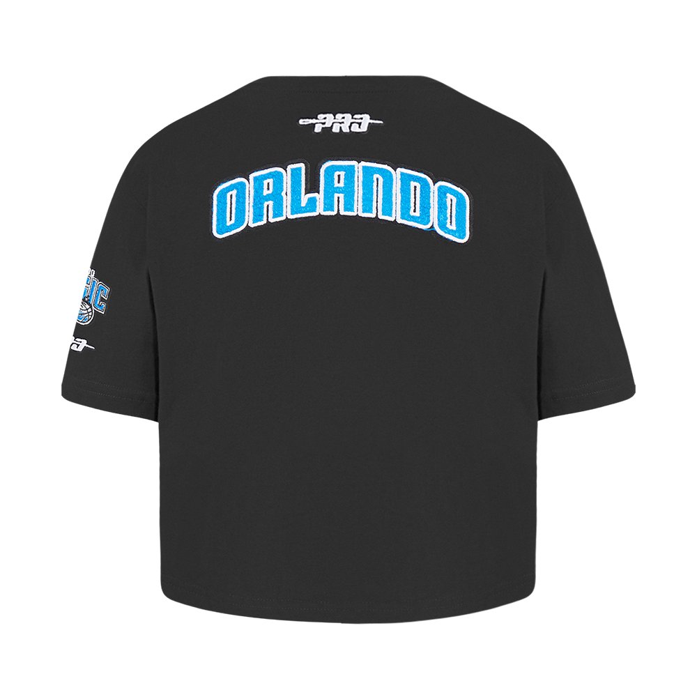 NBA ORLANDO MAGIC CLASSIC T-SHIRT À COUPE CARRÉE À MANCHES COURTES POUR FILLE BAMBIN (NOIR)