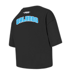 NBA ORLANDO MAGIC CLASSIC T-SHIRT À COUPE CARRÉE À MANCHES COURTES POUR FILLE BAMBIN (NOIR)