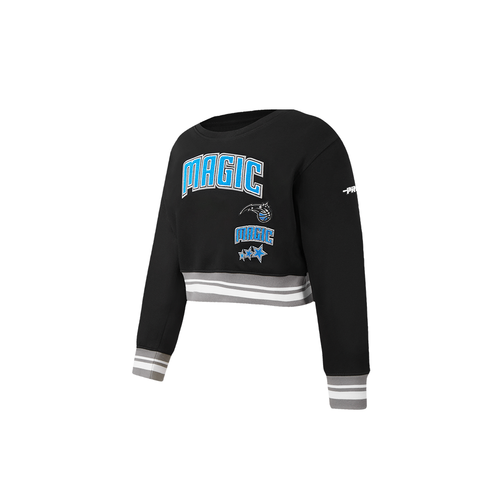 NBA ORLANDO MAGIC RETRO CLASSIC TODDLER GIRLS RIB FLEECE CREWNECK (BLACK/GRAY)