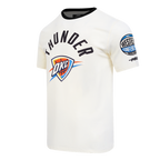 NBA OKLAHOMA CITY THUNDER MODERN ORIGINALS MEN'S RINGER TEE (EGGSHELL/ BLACK)