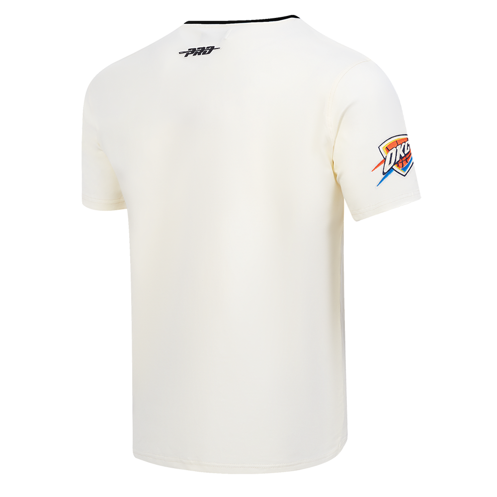NBA OKLAHOMA CITY THUNDER MODERN ORIGINALS MEN'S RINGER TEE (EGGSHELL/ BLACK)
