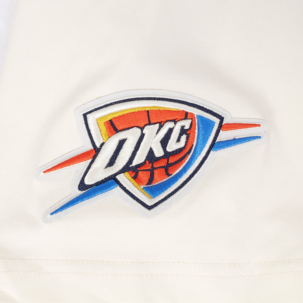 NBA OKLAHOMA CITY THUNDER MODERN ORIGINALS MEN'S RINGER TEE (EGGSHELL/ BLACK)