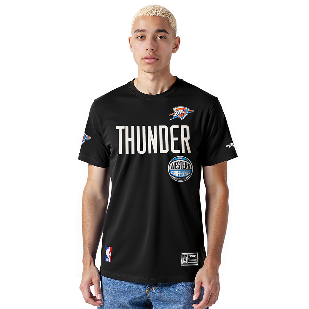 NBA OKLAHOMA CITY THUNDER MODERN ORIGINALS T-SHIRT EN JERSEY SIMPLE POUR HOMME (NOIR)