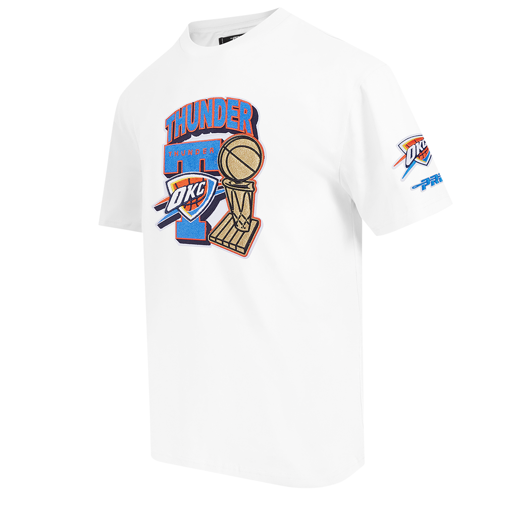 OKLAHOMA CITY THUNDER NBA FINALS 2025 MEN'S DROP SHOULDER TEE (WHITE)