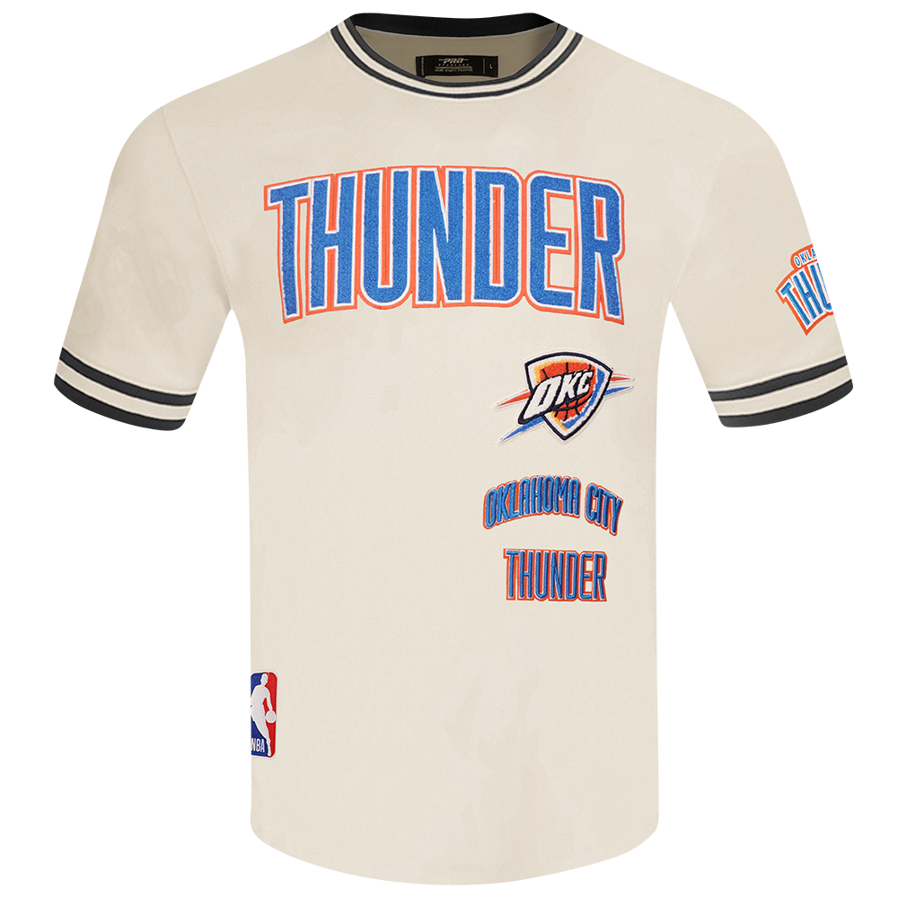 NBA OKLAHOMA CITY THUNDER RETRO CLASSIC MEN'S TEE (EGGSHELL/ BLACK)