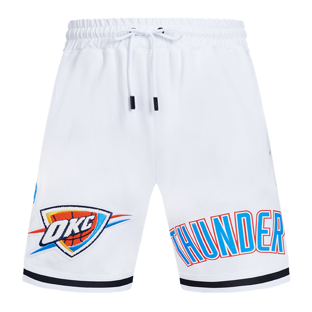 NBA OKLAHOMA CITY THUNDER CLASSIC CHENILLE MEN'S SHORT (WHITE)