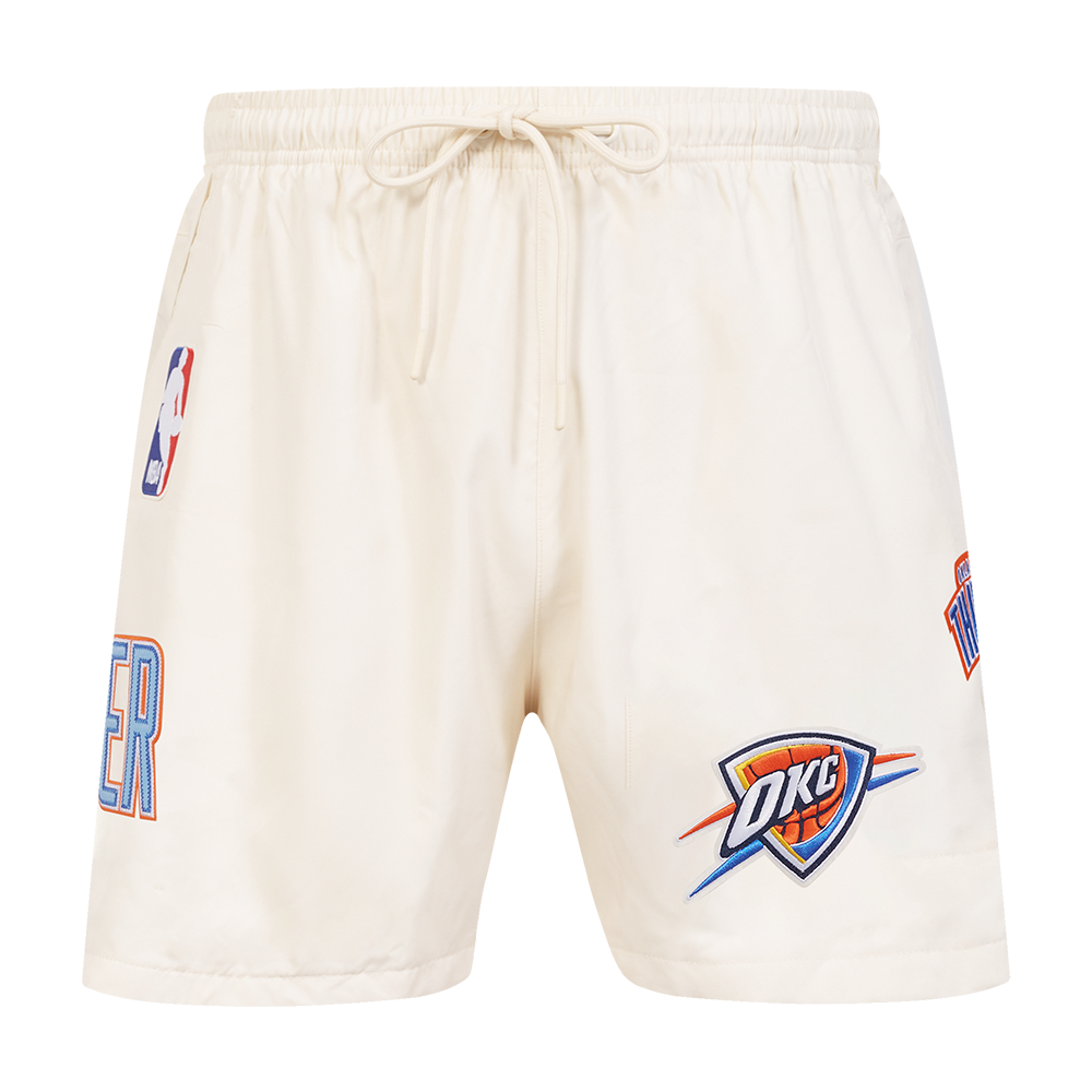 NBA OKLAHOMA CITY THUNDER CLASSIC MEN'S WOVEN SHORT (EGGSHELL)