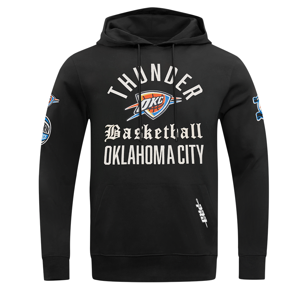 NBA OKLAHOMA CITY THUNDER MODERN ORIGINALS MEN'S FLC PO HOODIE (BLACK)