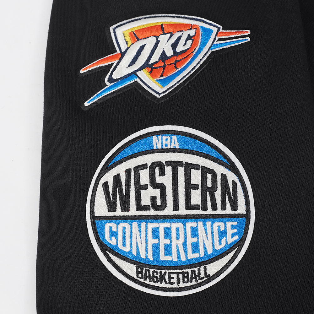 NBA OKLAHOMA CITY THUNDER MODERN ORIGINALS MEN'S FLC PO HOODIE (BLACK)