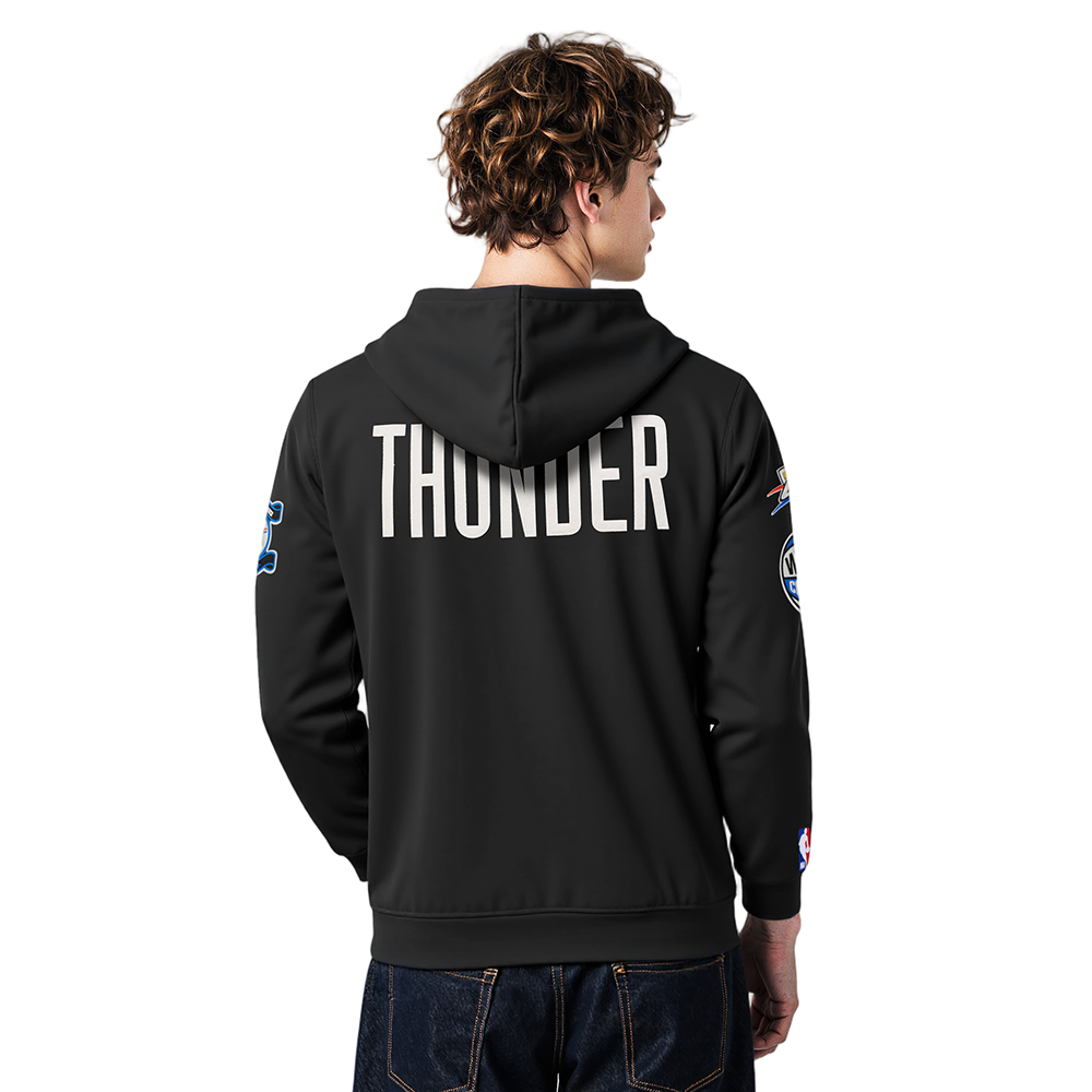 NBA OKLAHOMA CITY THUNDER MODERN ORIGINALS MEN'S FLC PO HOODIE (BLACK)