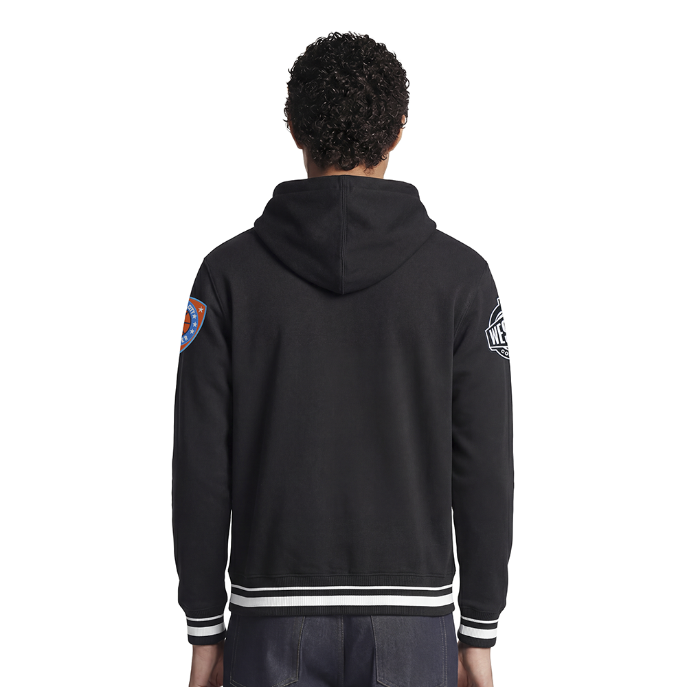 NBA OKLAHOMA CITY THUNDER LETTERMAN MEN'S PULL OVER HOODIE (BLACK)