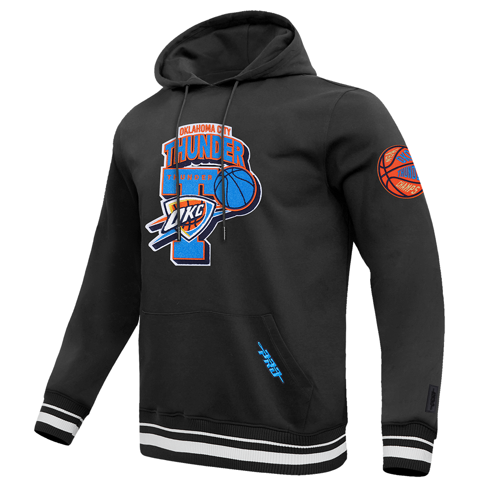 OKLAHOMA CITY THUNDER NBA FINALS 2025 MEN'S RIB PO HOODIE (BLACK)