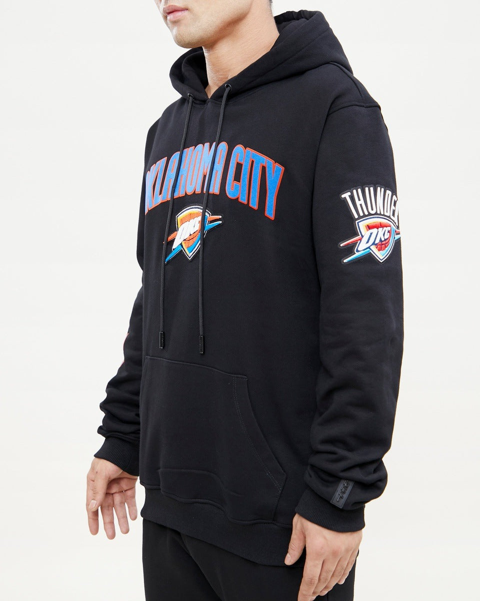 NBA OKLAHOMA CITY THUNDER CLASSIC MEN'S PULLOVER HOODIE (BLACK)