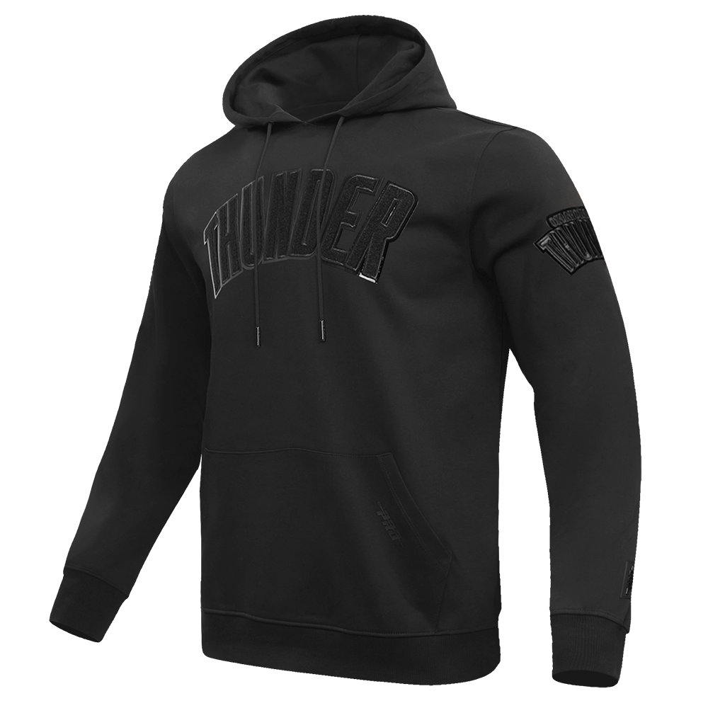 NBA OKLAHOMA CITY THUNDER TRIPLE BLACK MEN'S DK PO HOODIE (TRIPLE BLACK MEN'S)