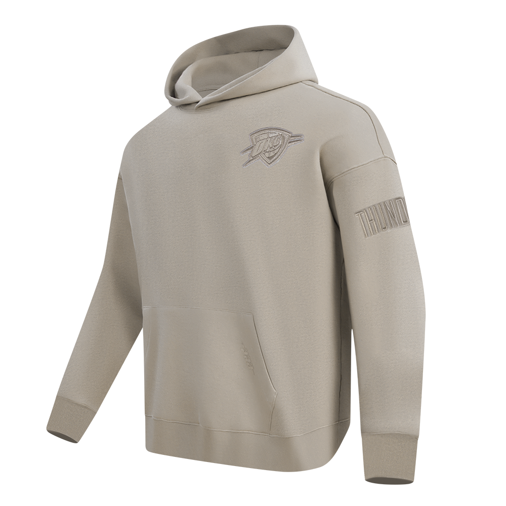 NBA OKLAHOMA CITY THUNDER NEUTRAL DROP SHOULDER FLC PO HOODIE (TAUPE)