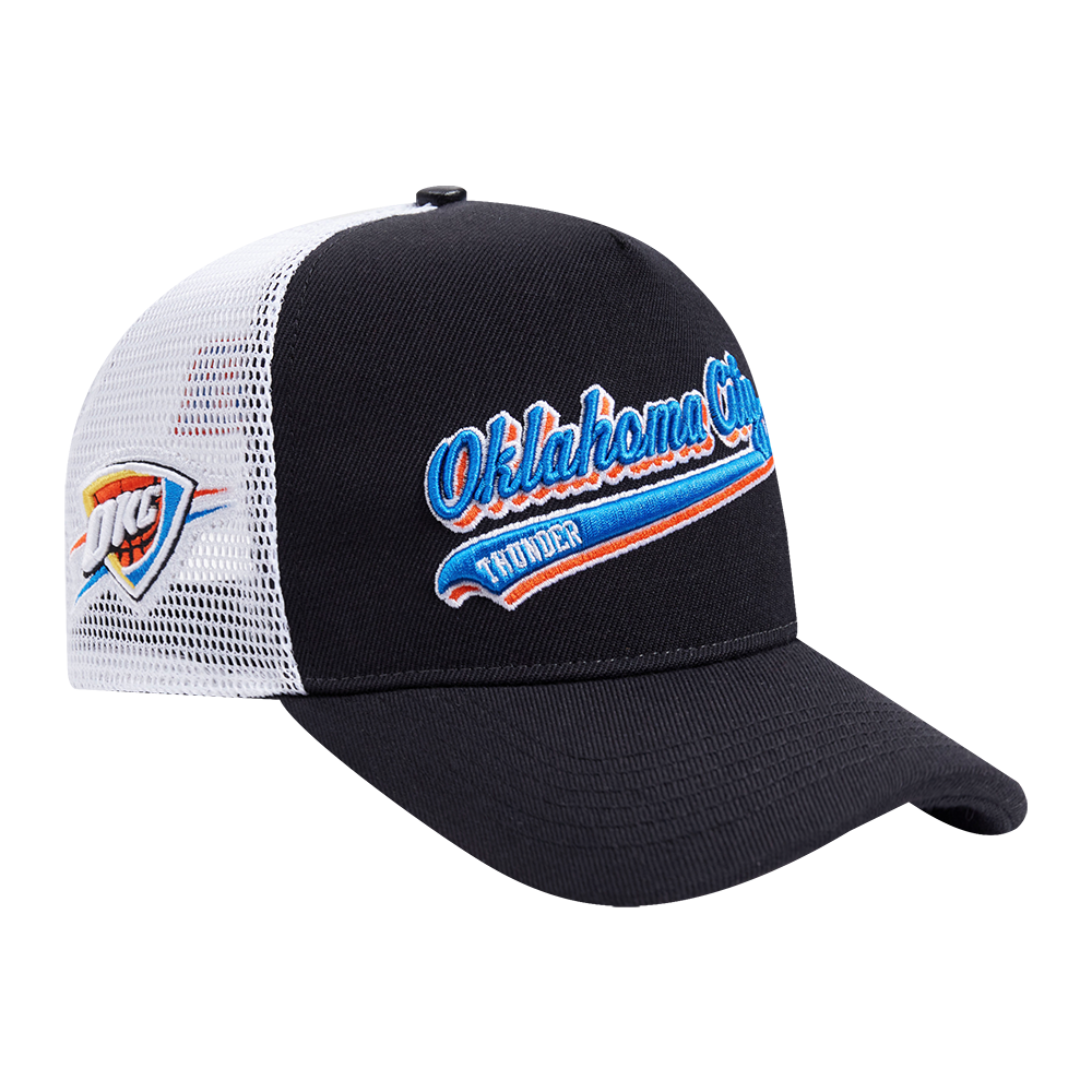 NBA OKLAHOMA CITY THUNDER SCRIPT TAIL TRUCKER HAT (BLACK)