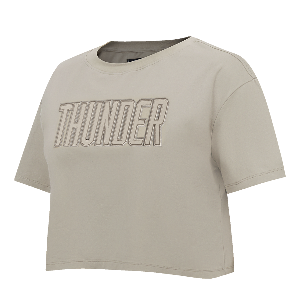 NBA OKLAHOMA CITY THUNDER NEUTRAL SINGLE JERSEY BOXY TEE (TAUPE)