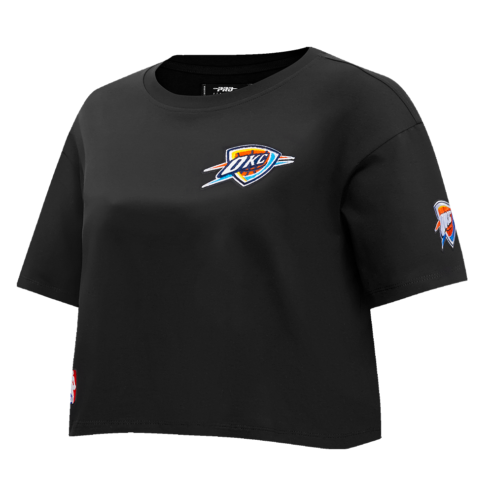 NBA OKLAHOMA CITY THUNDER CLASSIC WOMEN'S BOXY TEE (BLACK)
