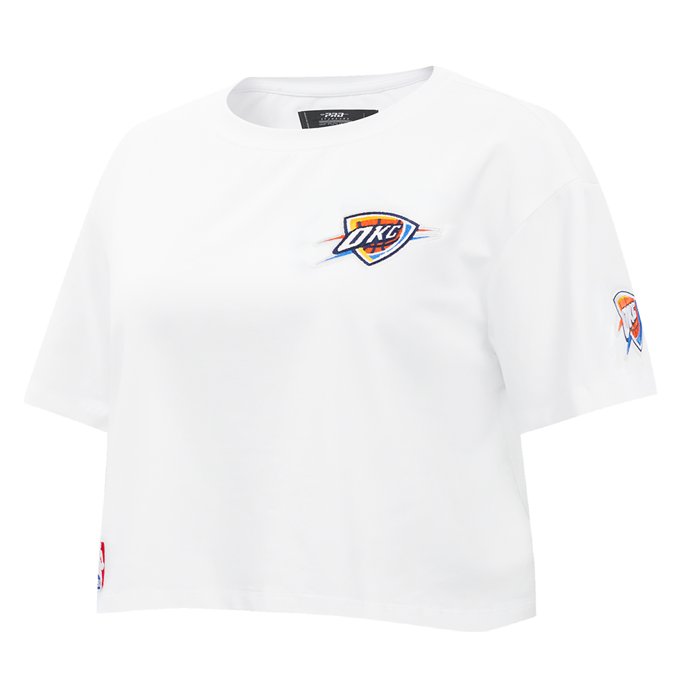 NBA OKLAHOMA CITY THUNDER CLASSIC WOMEN'S BOXY TEE (WHITE)