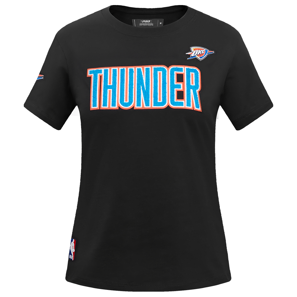 NBA OKLAHOMA CITY THUNDER CLASSIC T-SHIRT AJUSTÉ À MANCHES COURTES POUR FEMME (NOIR)